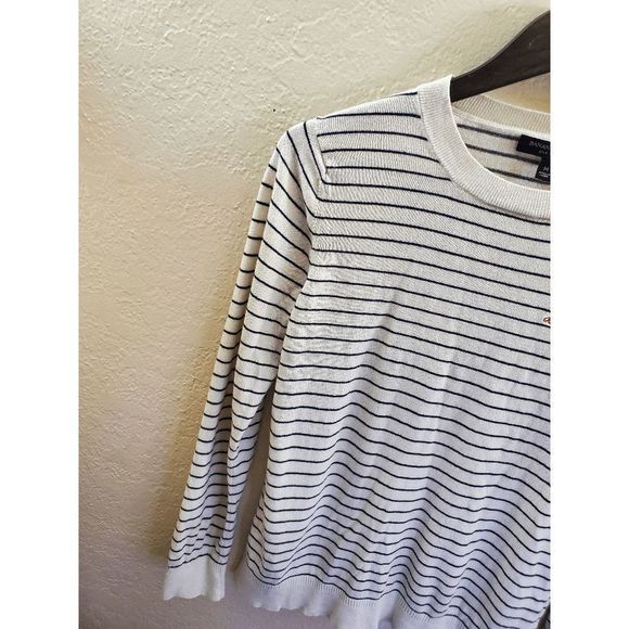 Banana Republic Silk Cashmere Crewneck Stripe Sweater size M - Picture 3 of 9